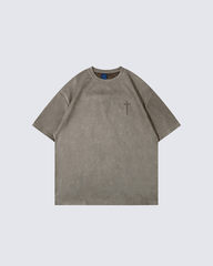 Minimalist Cross Embroidery T-shirt – Street-Inspired Casual Wear