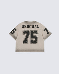 Vintage Washed 75 Varsity Cropped Tee