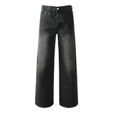Men’s Oversized Streetwear Jeans in Vintage Black with Full-Length Glitter Detailing and Urban Luxury Vibe 105