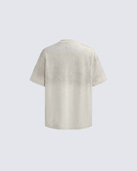 New Vintage Washed Letter Print T-Shirt