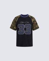 Vintage Camo Raglan T-Shirt New