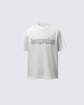 Minimal Studded Letter Print Street T-Shirt