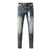 Men Black Jeans Distressed Hole Unique Personality 9042