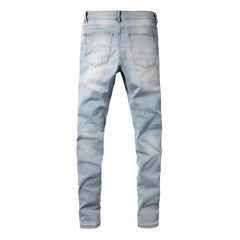 1307 Skinny Biker Jeans for Men Denim High Quality Slim Fit Straight Leg Trousers
