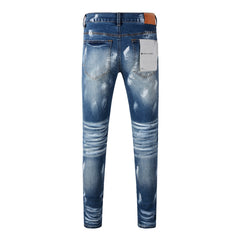 Jeans Mens Jeans Man Jeans Pants Designer Black Skinny Stickers Light Wash Ripped Motorcycle (9062-9051)