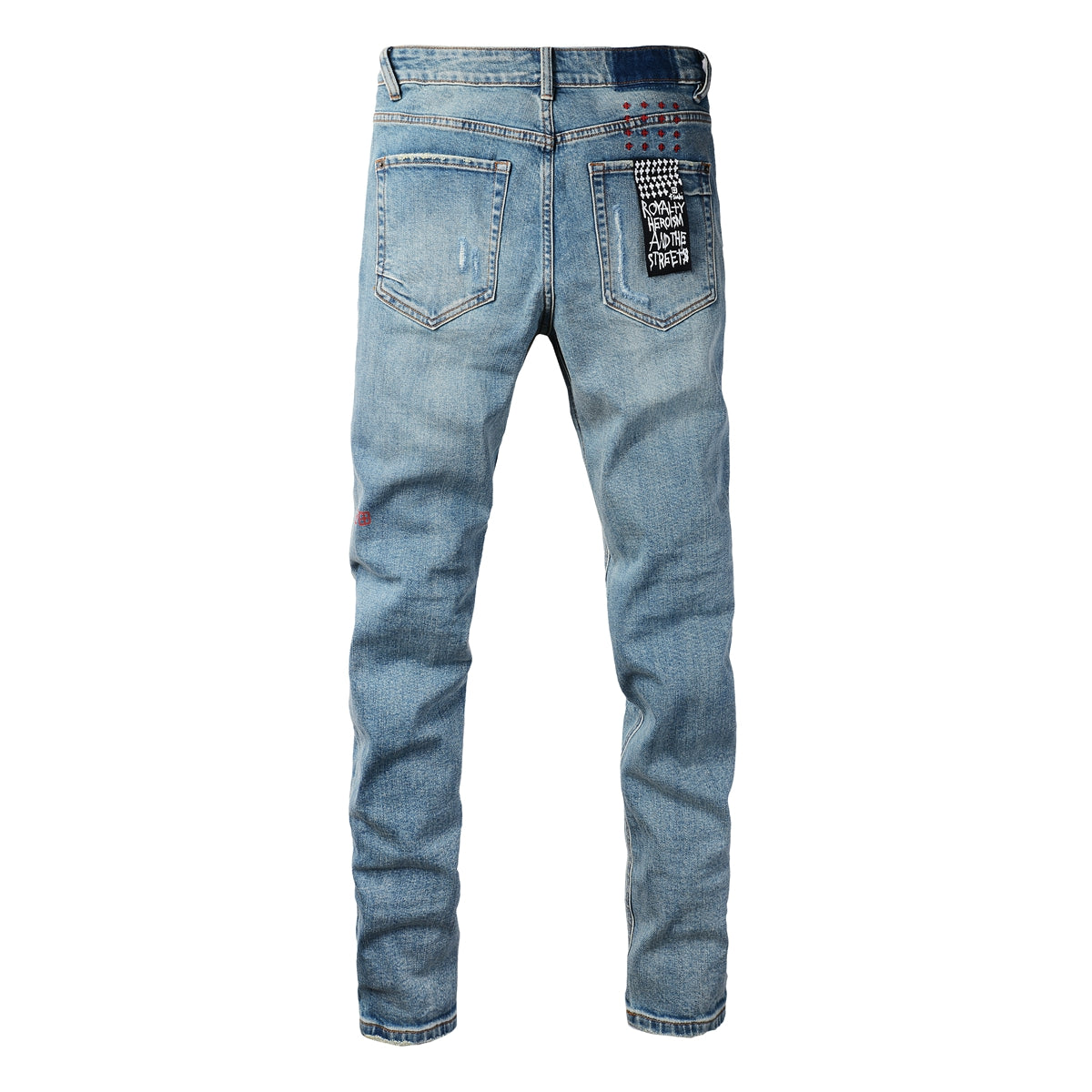 UltraFlex Mid-Rise Sculpting Skinny Jeans with Bold Square Patch Details 3022