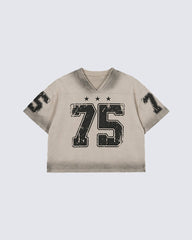 Vintage Washed 75 Varsity Cropped Tee