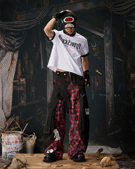 American Style Lip Print Regular-Shoulder T-Shirt
