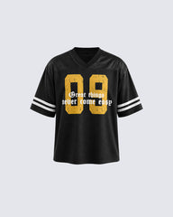 Vintage Casual  Number Print Mesh Tee