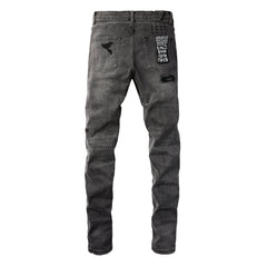 Essential Black Denim Jeans with Logo Patch 3010