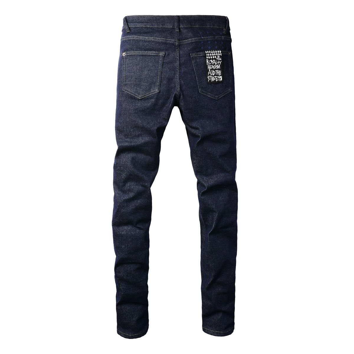 Navy Straight-Leg Jeans with Minimalist Design 3011