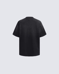 New Vintage Washed Letter Print T-Shirt
