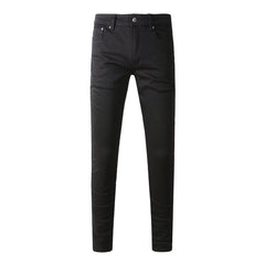 Man Skinny Fits Designer Jeans Denim Slim for Guys Mens Black Classic Biker Hip Hop Rock Jogger Big and Tall Moto 800