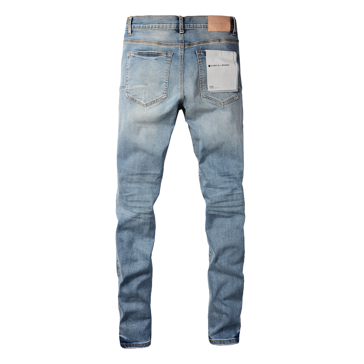 Men’s Light Blue Skinny Jeans with Black Pixel Letter Print Street Style Denim Pants 9052