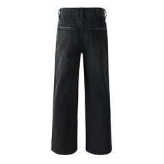 Mens Designer Straight Leg Black Jeans with Dazzling Crystal Fireworks Night Sky Inspired Look 9125