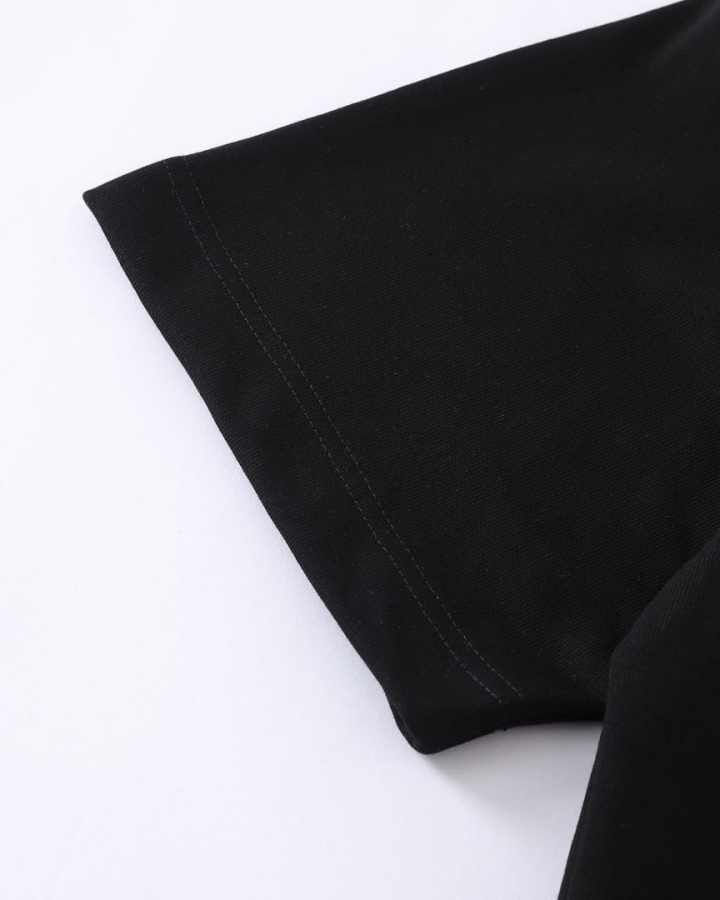 Minimal Studded Letter Print Street T-Shirt