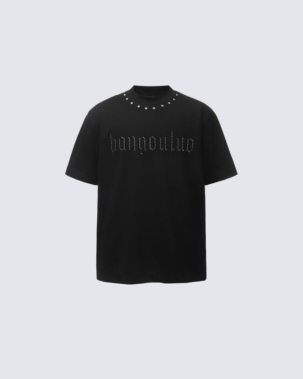 Minimal Studded Letter Print Street T-Shirt